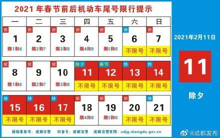 成都汽车限行时段是多少 成都汽车限行时段是多少